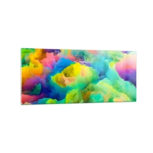 Schilderen op glas - Regenboog dons - 120x50 cm
