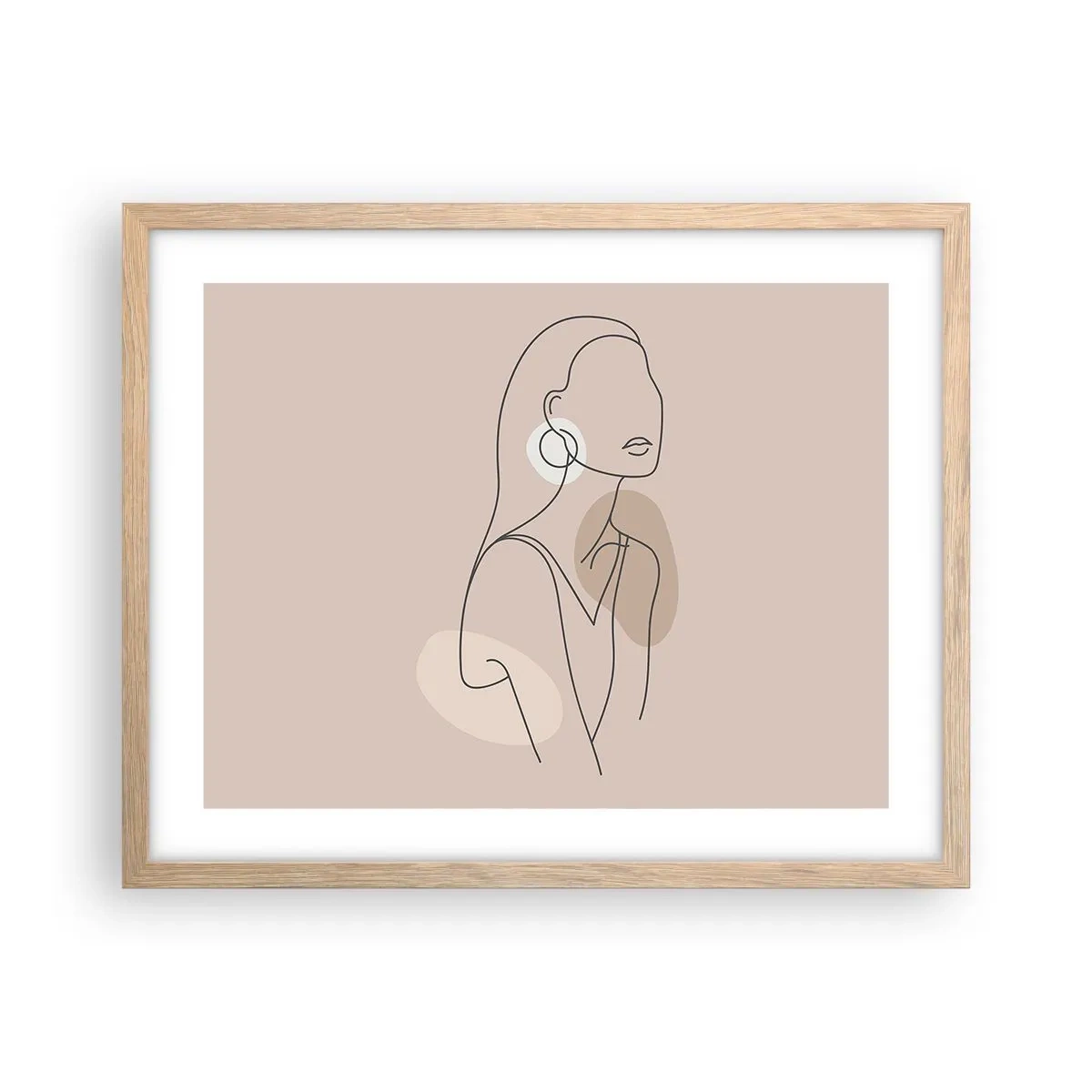 Een poster in een licht eiken lijst - meisjesachtig icoon - 50x40 cm