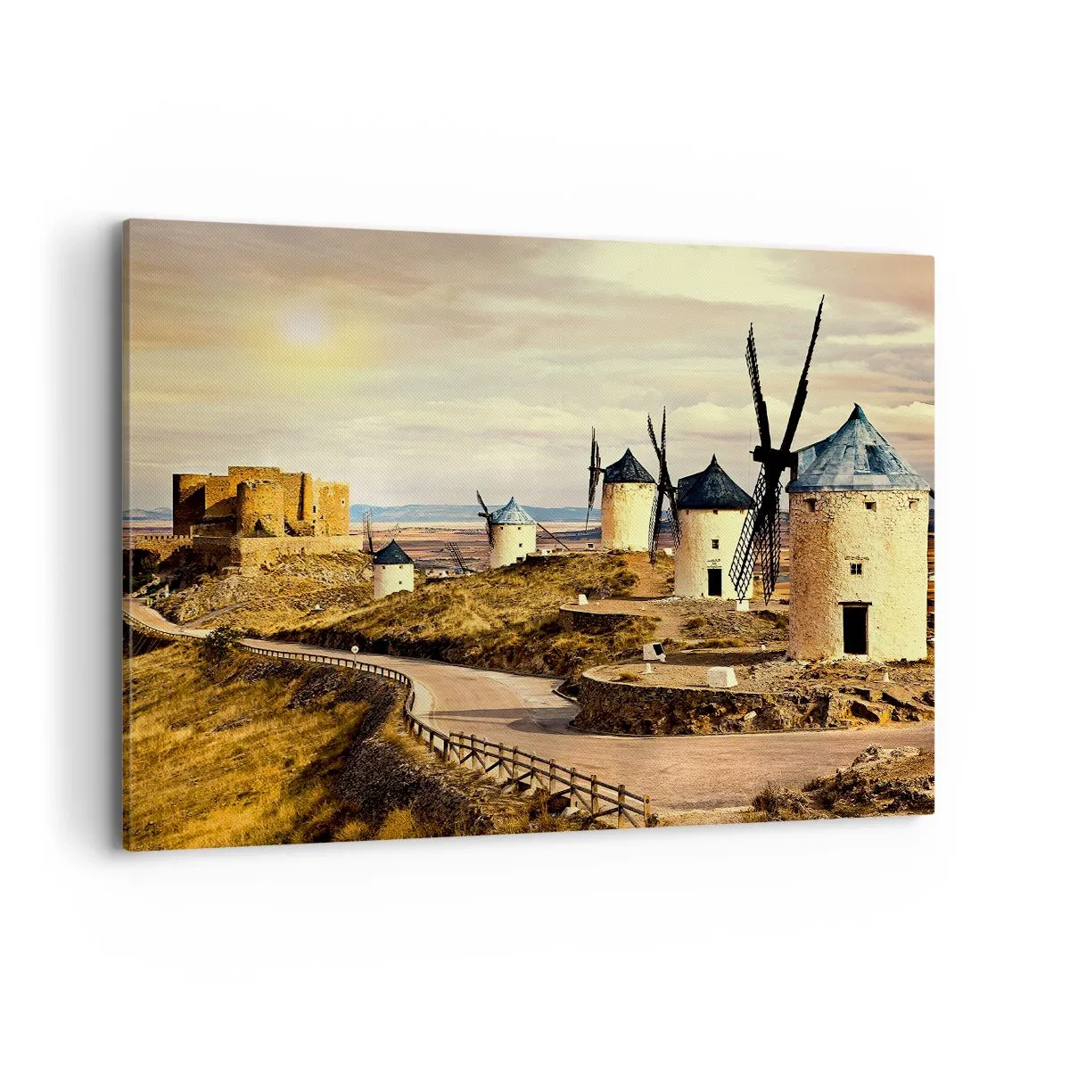 Schilderen op canvas - Don Kichot zal snel hier zijn. - 100x70 cm