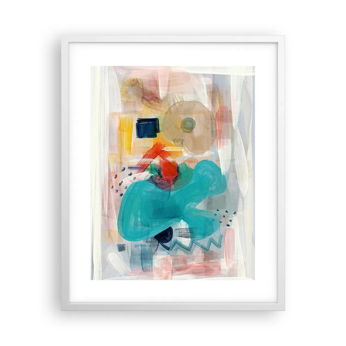 Poster in een witte lijst - Kleurrijk spel - 40x50 cm