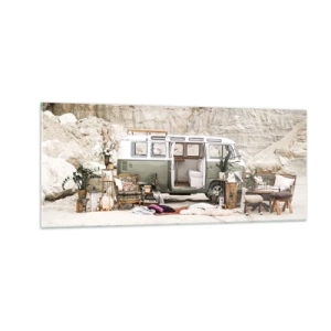 Schilderen op glas - Er is de tijd om aan de reis te beginnen - 100x40 cm