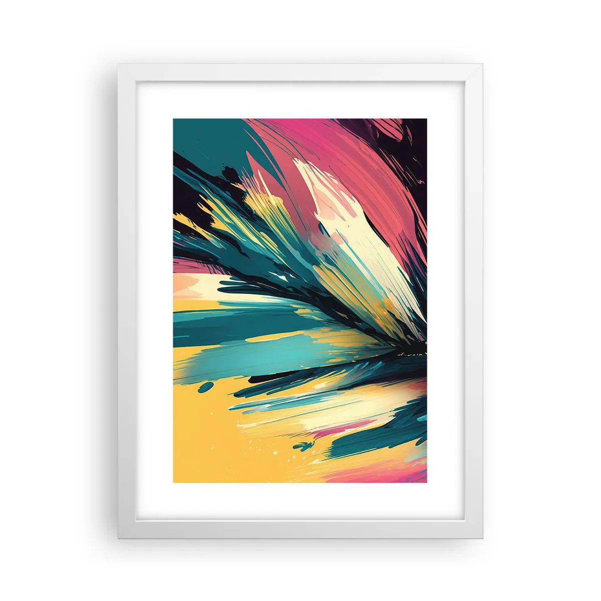 Poster in een witte lijst - Compositie – een explosie van vreugde - 30x40 cm