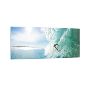 Schilderen op glas - Altijd op de golf - 100x40 cm