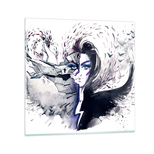 Schilderen op glas - Demonisch en mooi - 60x60 cm