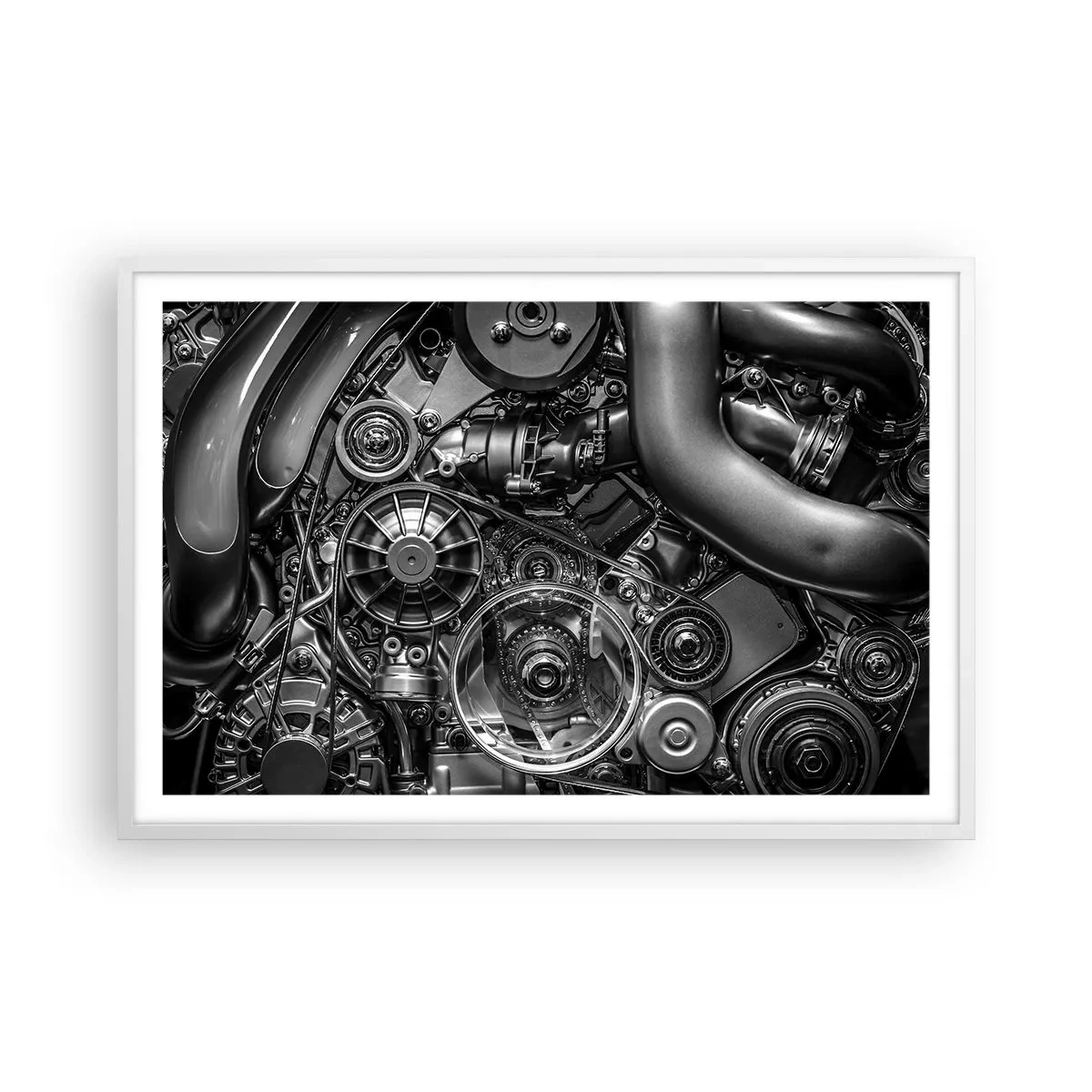 Poster in een witte lijst - De poëzie van mechanica - 91x61 cm