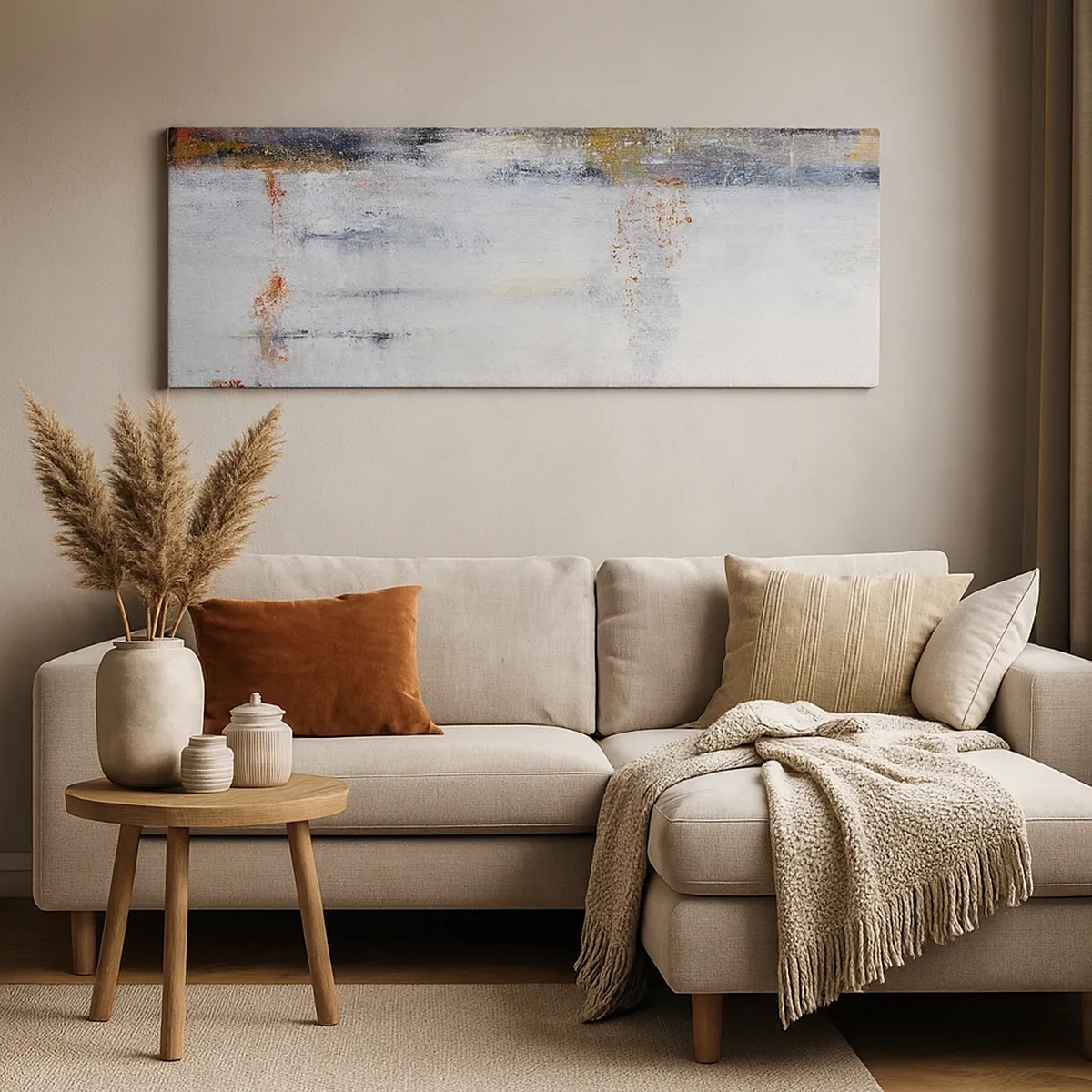 Schilderen op canvas - Achter de luchtgordijn - 30x30 cm