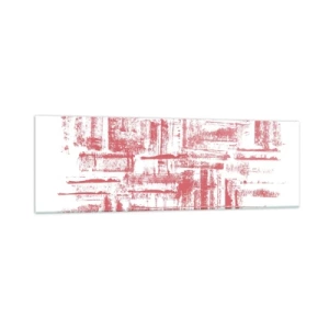 Schilderen op glas - De rode stad - 160x50 cm