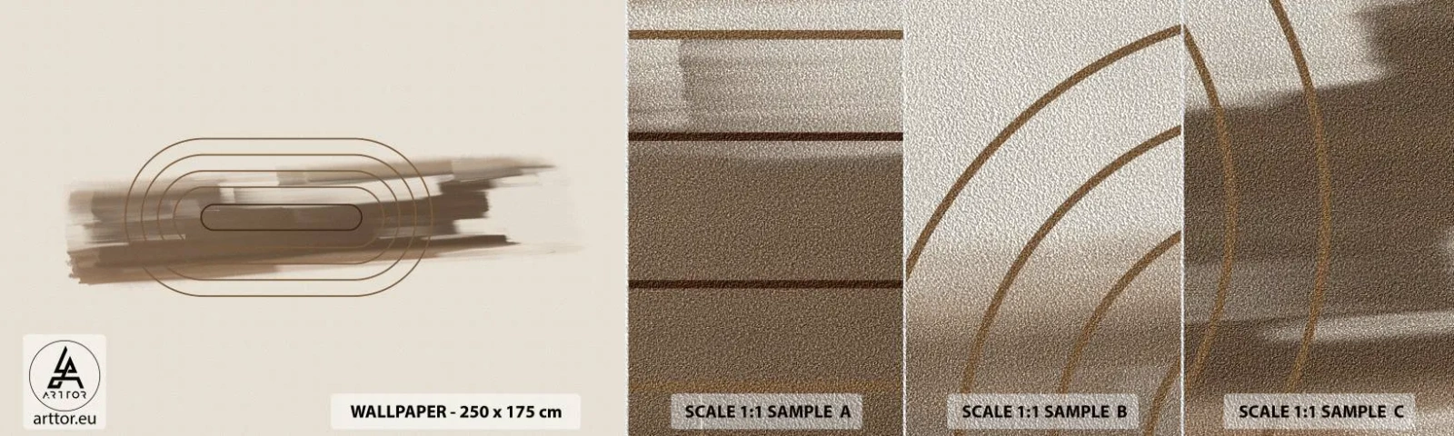 Fotobehang Monster Premium Sand - Een briesje grijs - Abstractie, Deel, Moderne kunst - 100x30 cm