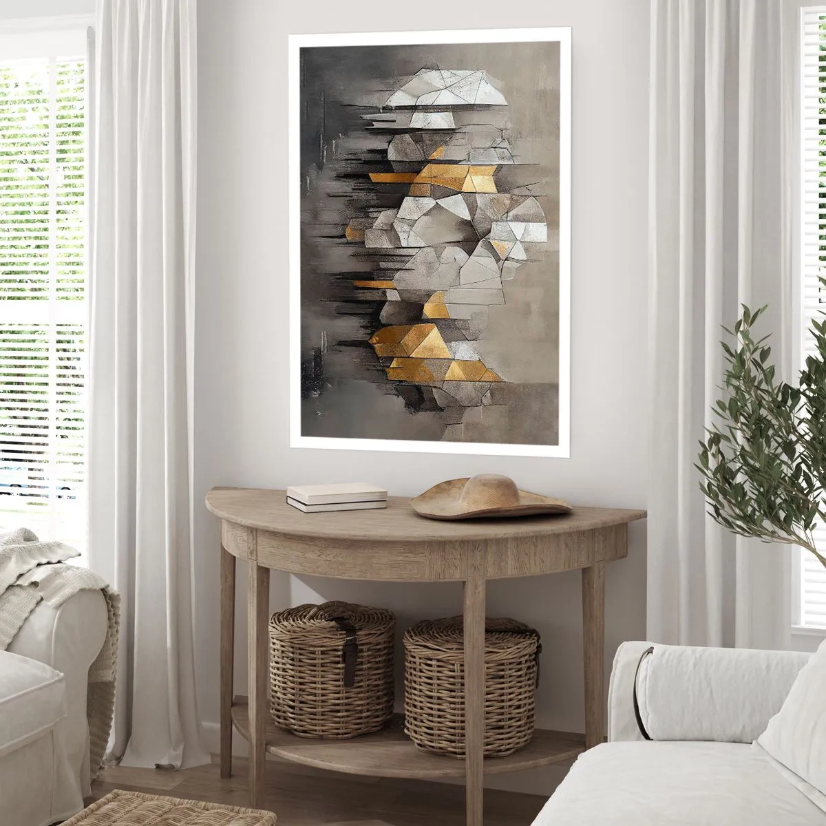 Poster - Compositie van ijs en licht - 70x100 cm