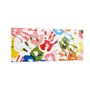 Schilderen op glas - Volg de voetstappen - 100x40 cm