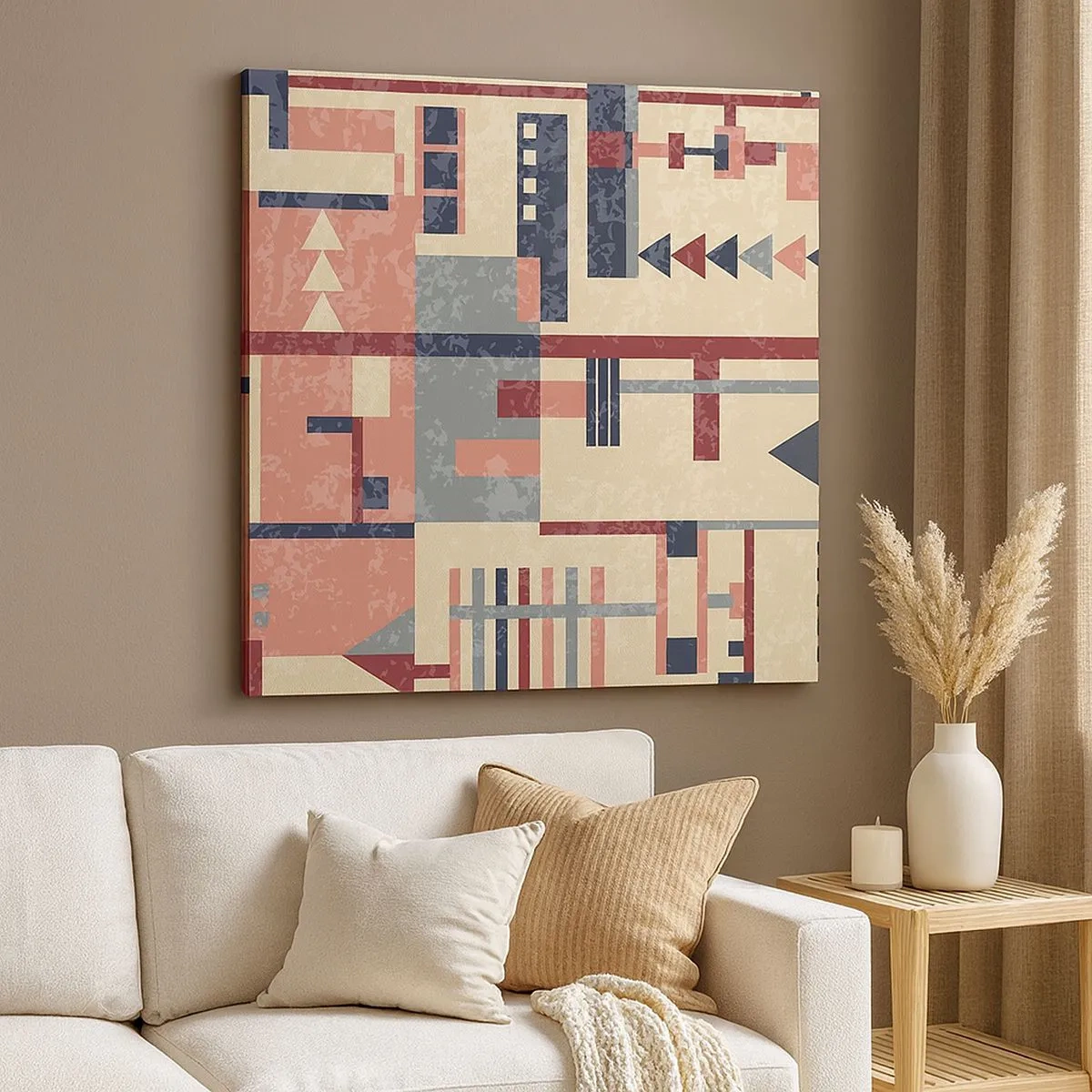 Schilderen op canvas - Een combinatie van verticalen en horizontalen - 30x30 cm