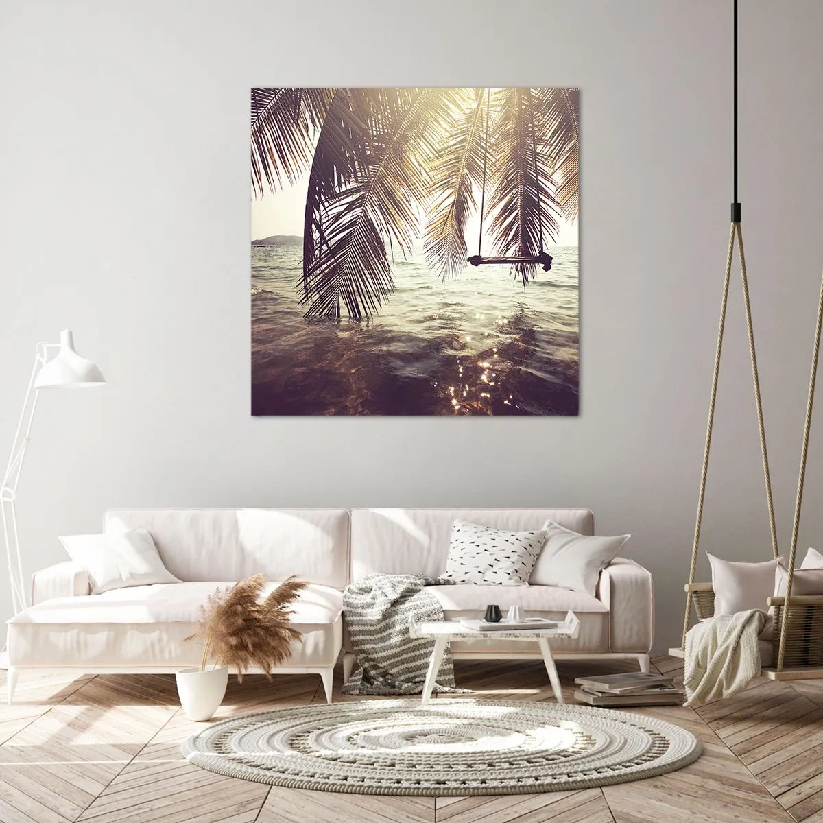 Schilderen op canvas - Je kunt naar believen in de wolken slingeren - 70x70 cm