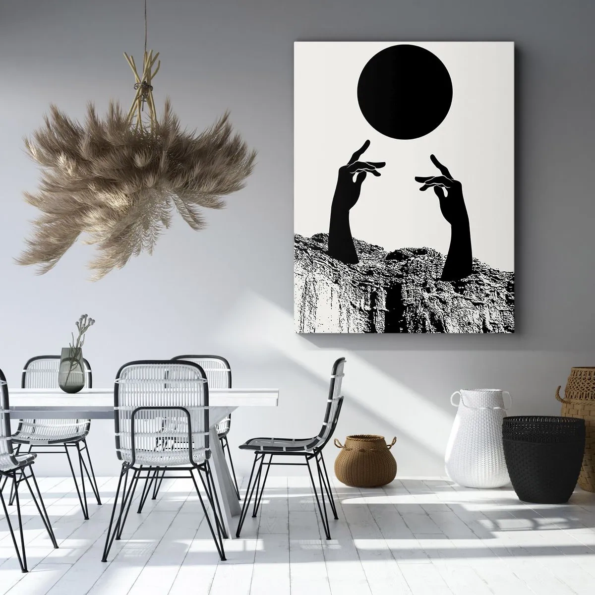 Schilderen op canvas - Surrealistische compositie: de zon en de rest - 50x70 cm