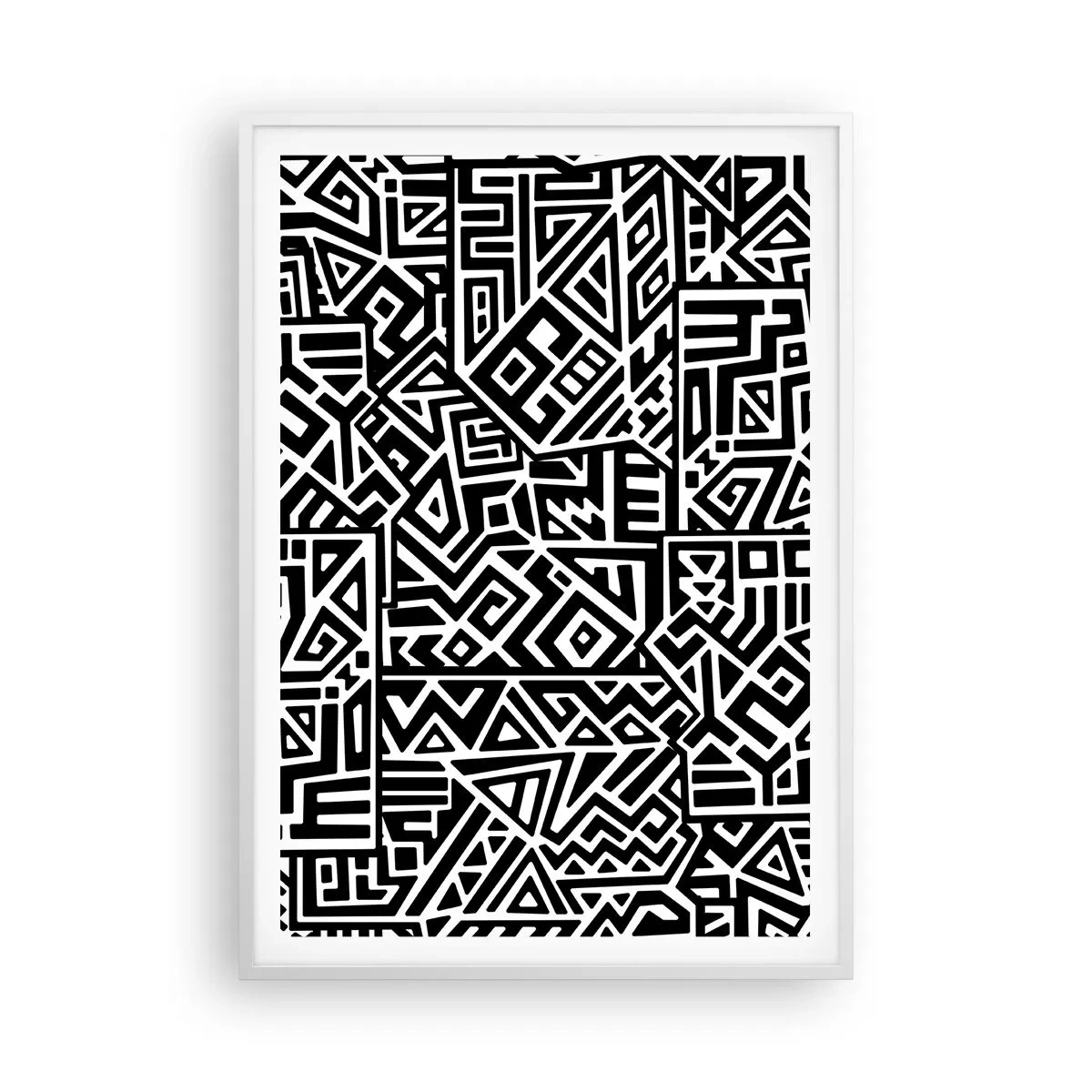 Poster in een witte lijst - Pre-Columbiaanse compositie - 70x100 cm