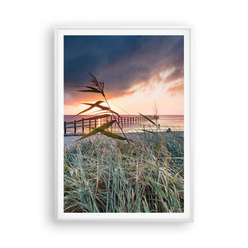 Poster in een witte lijst - Het gaat niet met de wind mee - 70x100 cm