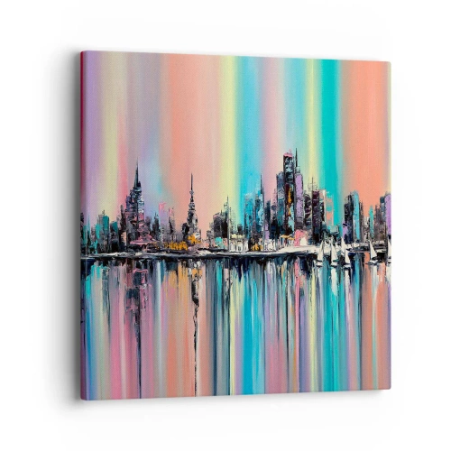 Schilderen op canvas - Om in het licht van de nacht te vallen - 40x40 cm