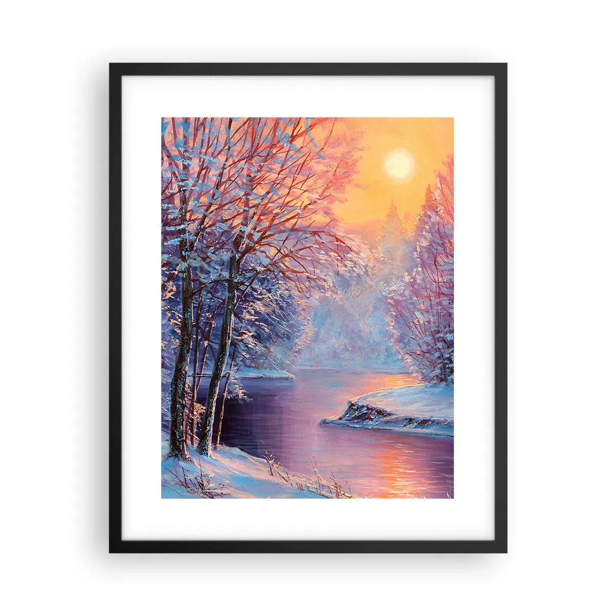 Poster in een zwarte lijst - De kleuren van de winter - 40x50 cm