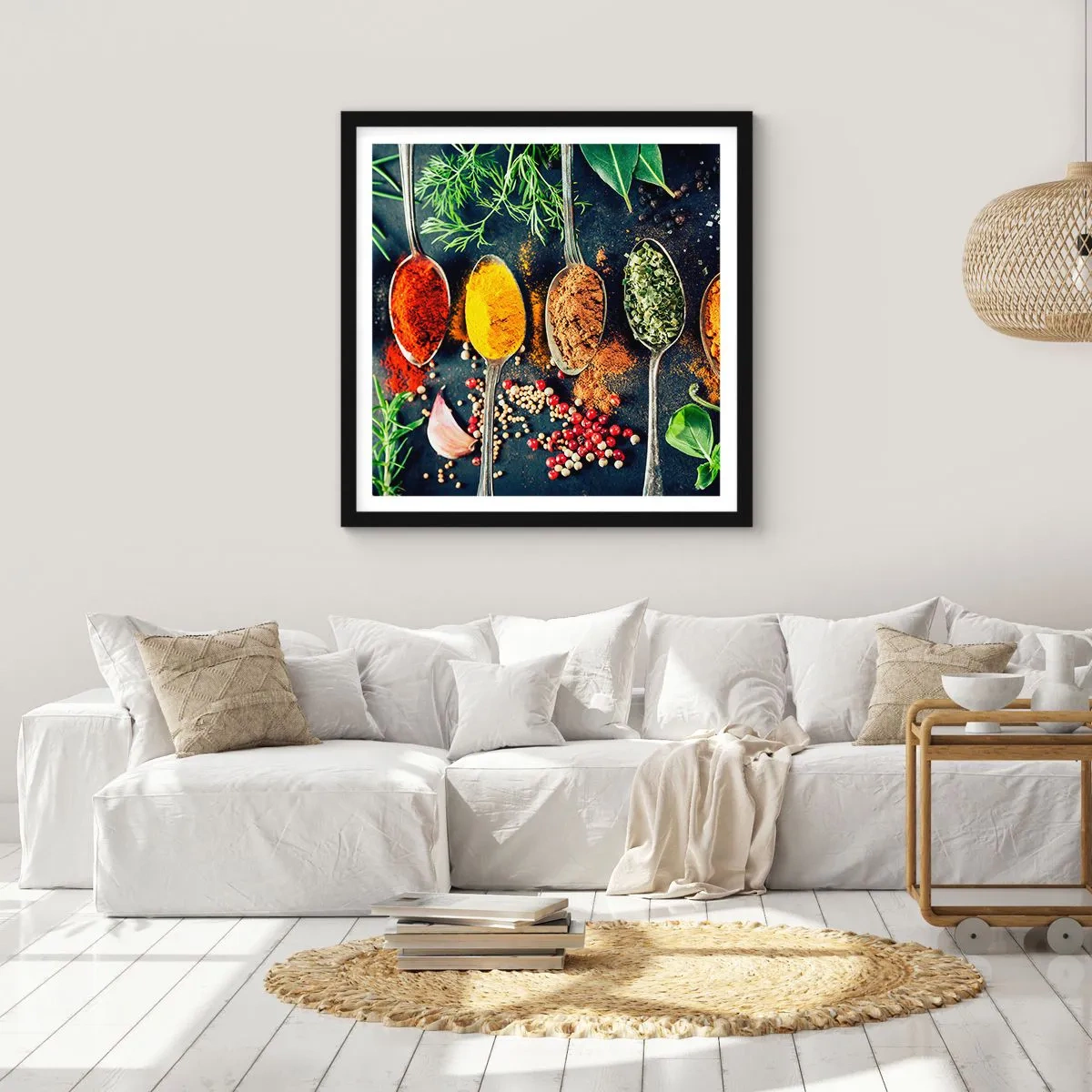 Poster in een zwarte lijst - Culinaire magie - 40x40 cm