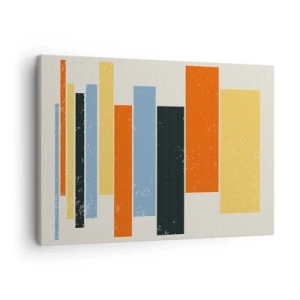 Schilderen op canvas - Kleurrijke rechthoeken in een moderne opstelling - 70x50cm - Muzieknotatie - Moderne wanddecoratie voor woonkamer en slaapkamer ARTTOR