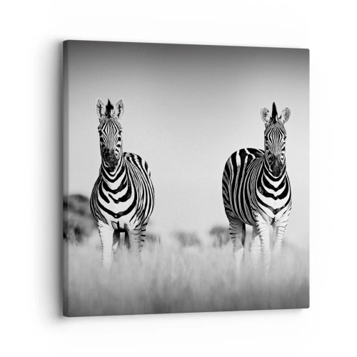 Schilderen op canvas - Toch is de wereld zwart-wit - 30x30 cm