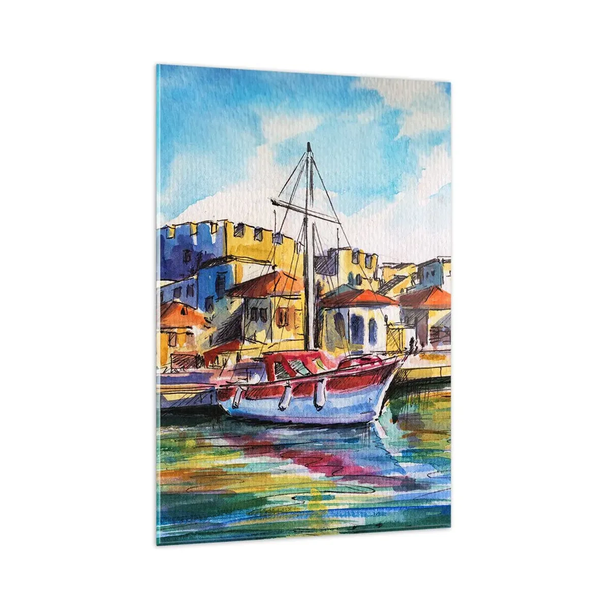 Schilderen op glas - Regenboogmiddag - 80x120 cm