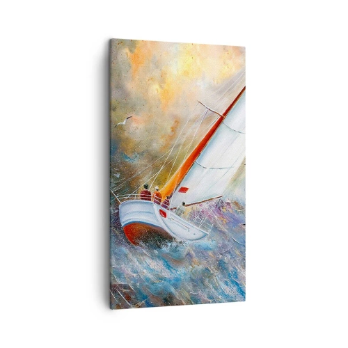 Schilderen op canvas - Lopend op de golven - 45x80 cm