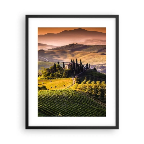 Poster in een zwarte lijst - Arcadia - het Toscaanse landschap - 40x50 cm