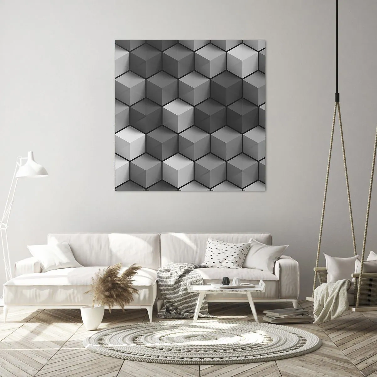 Schilderen op canvas - Kubistische puzzel - 30x30 cm