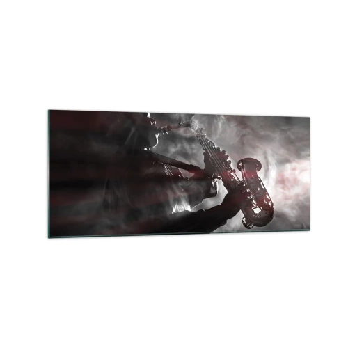 Schilderen op glas - In de dampen van jazz - 120x50 cm