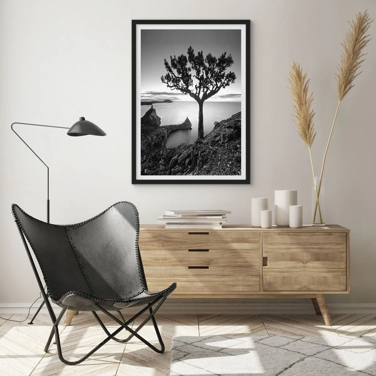 Poster in een zwarte lijst - Stilte aan de horizon - 40x50 cm