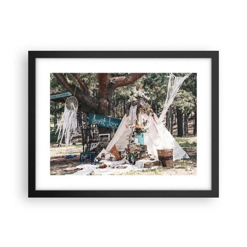 Poster in een zwarte lijst - De liefde bedrijven ... - 40x30 cm