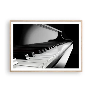 Een poster in een licht eiken lijst - Harmonie van vormen en kleuren - 100x70 cm