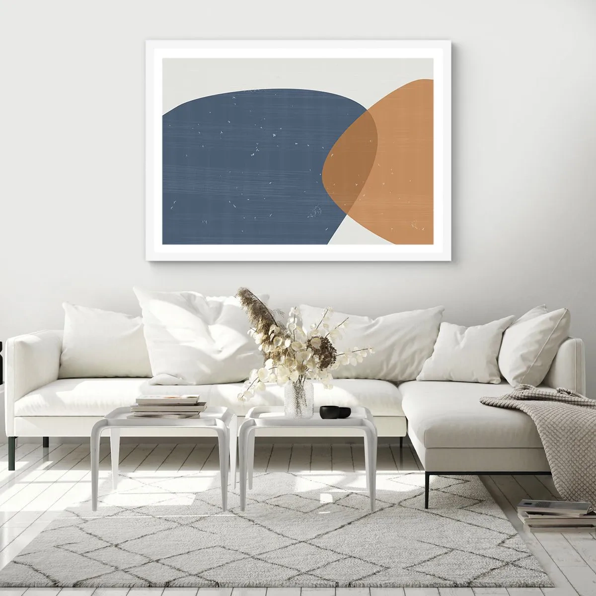 Poster in een witte lijst - Ovalen en invloeden - 100x70 cm