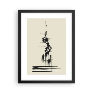 Poster in een zwarte lijst - Overhaaste abstractie - 30x40 cm