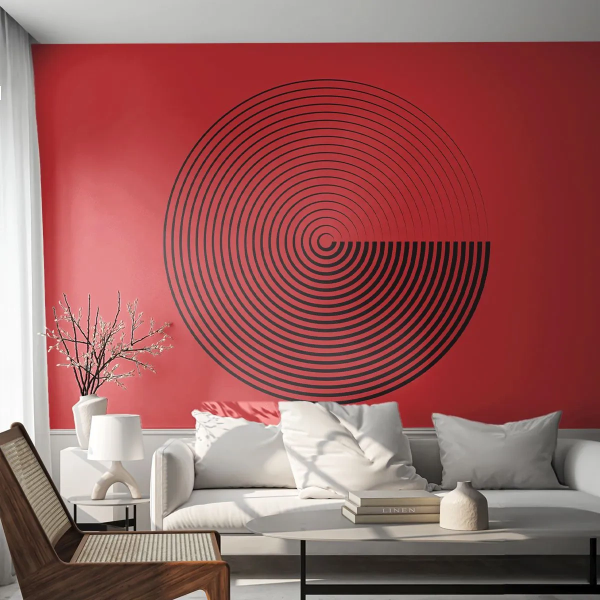 Fotobehang Premium Canvas - Circulaire beweging - Minimalisme, Wiel, Lijnen - 250x175 cm