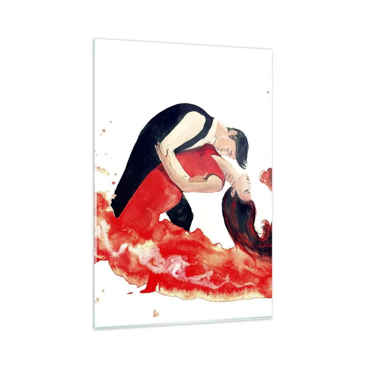 Schilderen op glas - Tango - een sensuele golf - 80x120 cm