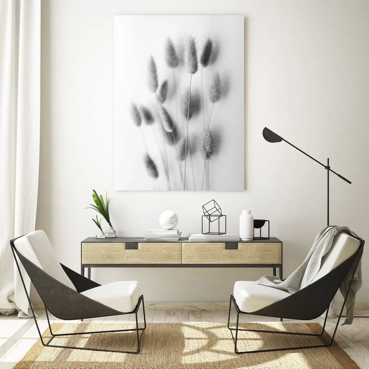 Schilderen op glas - Haar luchtigheid gras - 70x100 cm