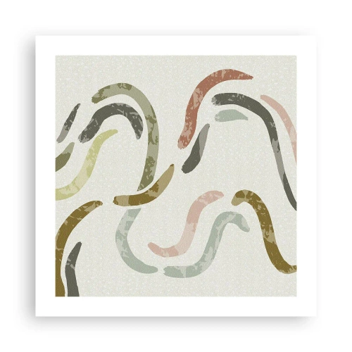 Poster - Een vrolijke dans van abstractie - 50x50 cm