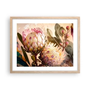 Een poster in een licht eiken lijst - Teeder omarmd - 50x40 cm