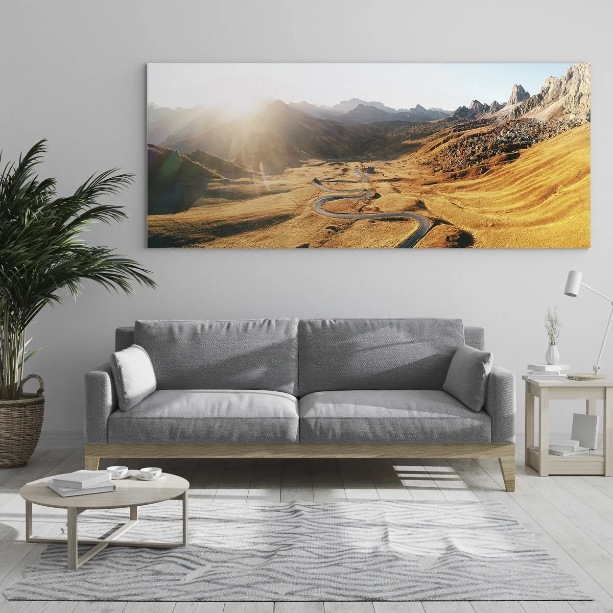 Schilderen op glas - In een gouden vallei - 120x50 cm