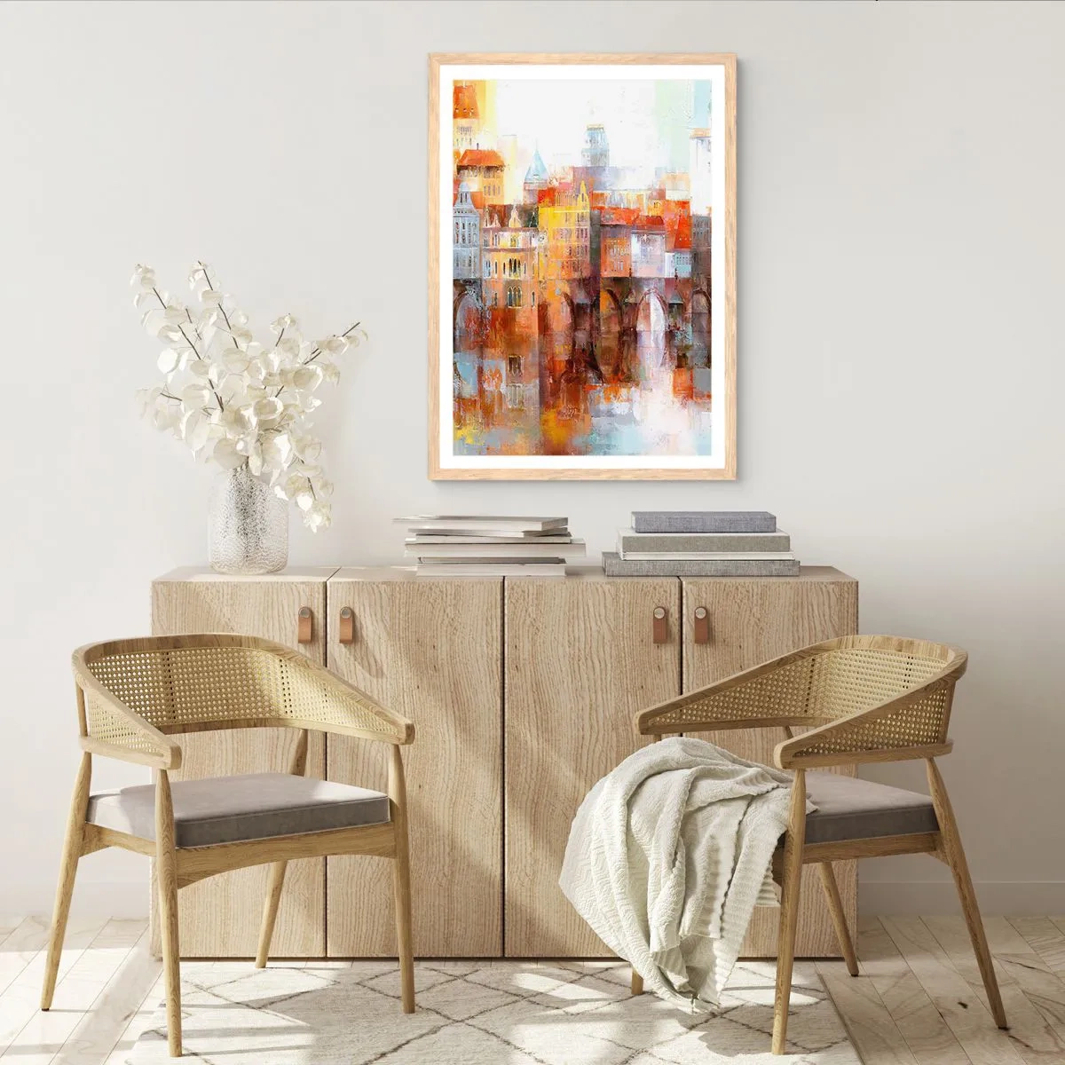 Een poster in een licht eiken lijst - Ook onder de brug is het mooi - 50x70 cm