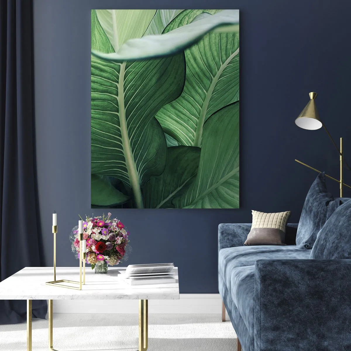 Schilderen op glas - Intens groen leven - 70x100 cm