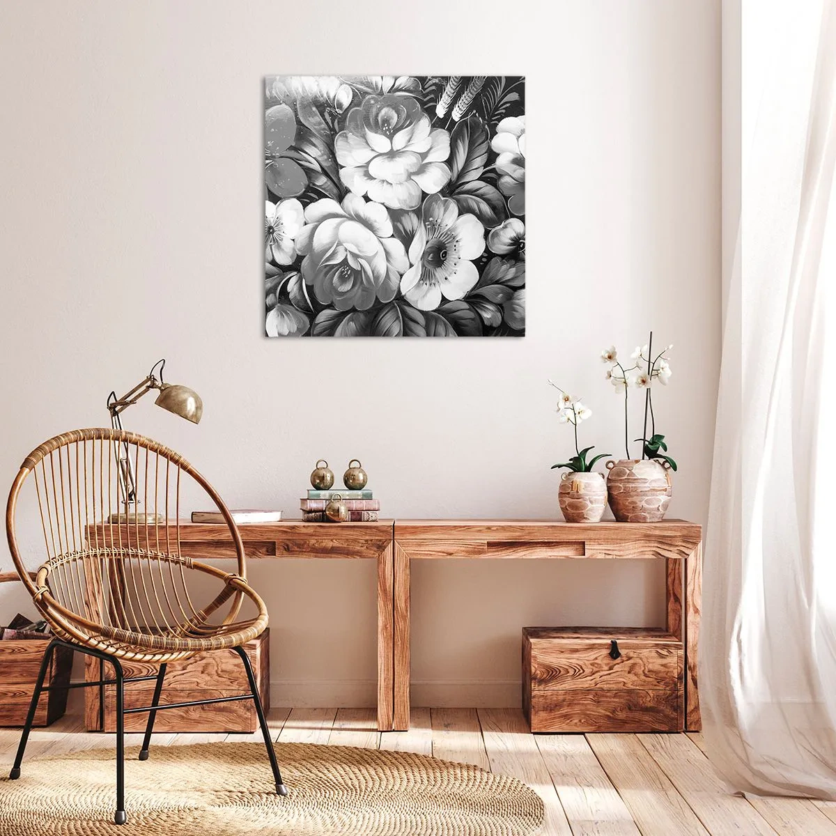 Schilderen op canvas - Zelfs in grijs mooi - 70x70 cm