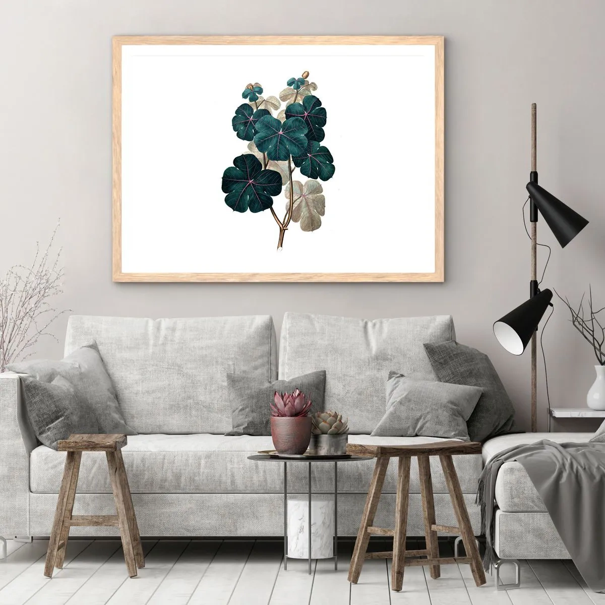 Een poster in een licht eiken lijst - Uit het oude herbarium - 91x61 cm