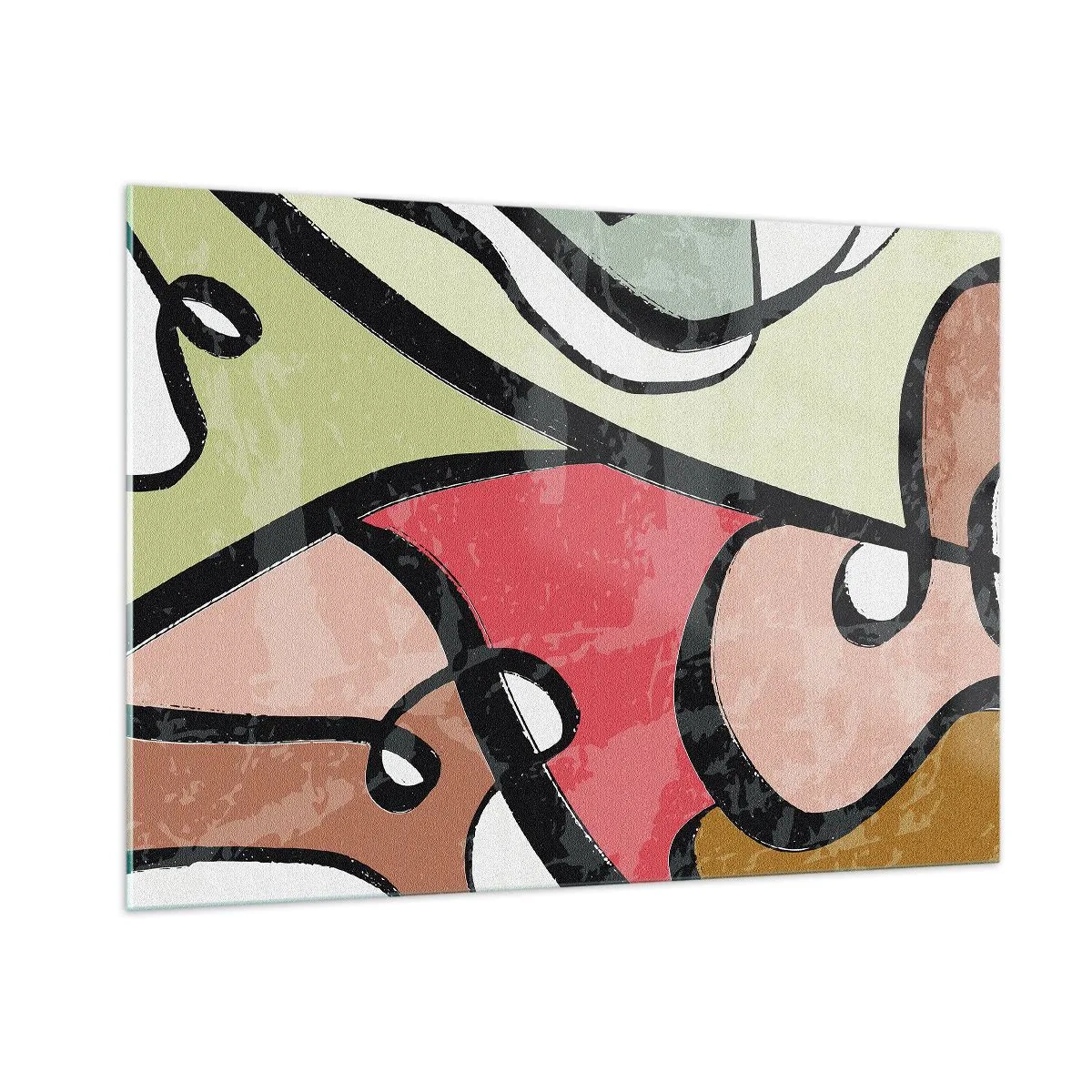 Schilderen op glas - Pirouettes tussen kleuren - 100x70 cm