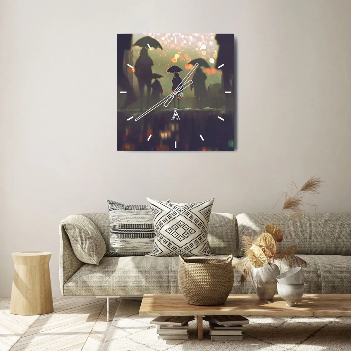 Wandklok - Klok - Vanuit het perspectief van een regendruppel - 40x40 cm