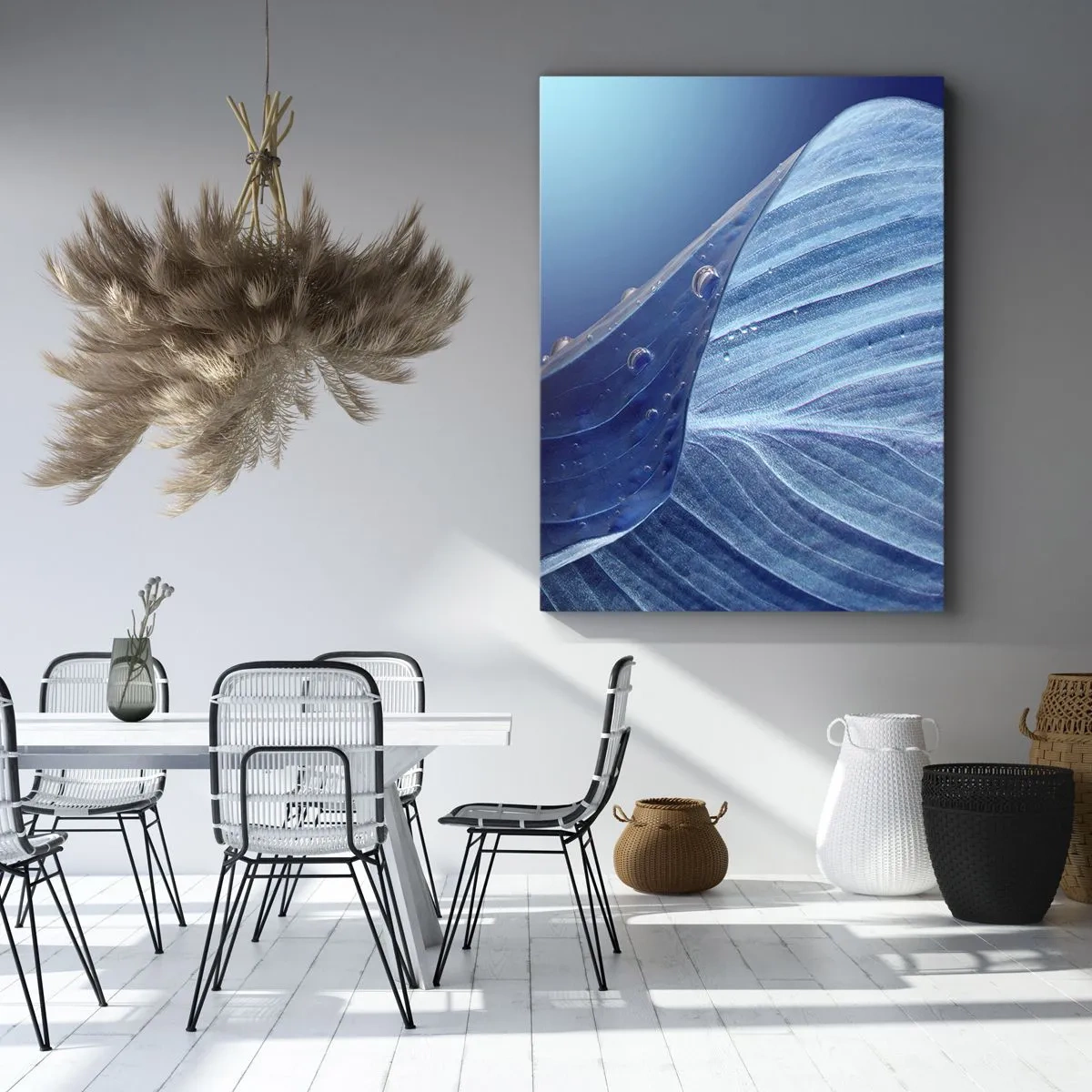 Schilderen op canvas - Verborgen druppels blauw - 55x100 cm