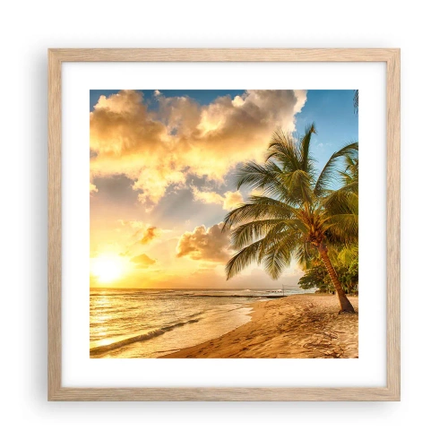 Een poster in een licht eiken lijst - Eeuwige zomer, altijd vakantie - 40x40 cm