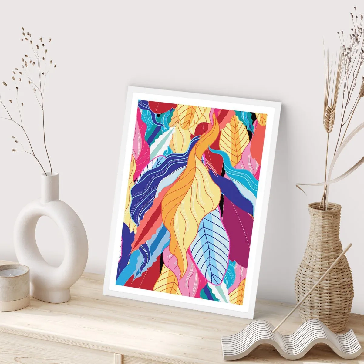 Poster in een witte lijst - Een kleurrijke puinhoop - 70x100 cm