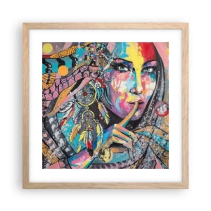 Een poster in een licht eiken lijst - Zwijg totdat je het begrijpt - 40x40 cm